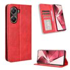 For vivo V29e 5G Magnetic Buckle Retro Texture Leather Phone Case(Red) - 1