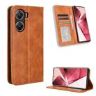 For vivo V29e 5G Magnetic Buckle Retro Texture Leather Phone Case(Brown) - 1