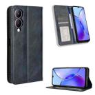 For vivo Y17s 4G Magnetic Buckle Retro Texture Leather Phone Case(Blue) - 1