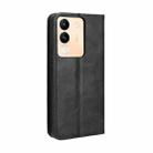 For vivo V29E / Y200 5G Magnetic Buckle Retro Texture Leather Phone Case(Black) - 3