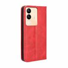 For vivo V29E / Y200 5G Magnetic Buckle Retro Texture Leather Phone Case(Red) - 3