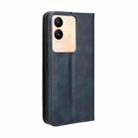 For vivo V29E / Y200 5G Magnetic Buckle Retro Texture Leather Phone Case(Blue) - 3