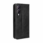 For vivo Y33T 2023 V2317A Magnetic Buckle Retro Texture Leather Phone Case(Black) - 3
