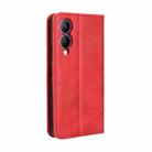 For vivo Y33T 2023 V2317A Magnetic Buckle Retro Texture Leather Phone Case(Red) - 3