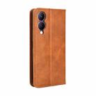 For vivo Y33T 2023 V2317A Magnetic Buckle Retro Texture Leather Phone Case(Brown) - 3