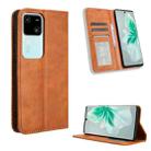 For vivo S18 5G / S18 Pro Magnetic Buckle Retro Texture Leather Phone Case(Brown) - 1