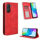 For vivo Y03 4G Magnetic Buckle Retro Texture Leather Phone Case(Red) - 1