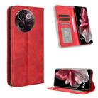 For vivo V30e 5G / V40 Lite 5G Magnetic Buckle Retro Texture Leather Phone Case(Red) - 1