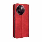 For vivo V30e 5G / V40 Lite 5G Magnetic Buckle Retro Texture Leather Phone Case(Red) - 3