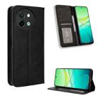 For vivo Y38 5G / Y200i 5G Magnetic Buckle Retro Texture Leather Phone Case(Black) - 1