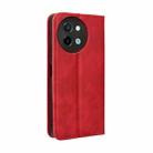 For vivo Y38 5G / Y200i 5G Magnetic Buckle Retro Texture Leather Phone Case(Red) - 3