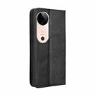 For vivo S19 5G Magnetic Buckle Retro Texture Leather Phone Case(Black) - 3