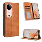 For vivo S19 5G Magnetic Buckle Retro Texture Leather Phone Case(Brown) - 1