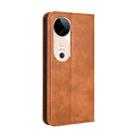 For vivo S19 5G Magnetic Buckle Retro Texture Leather Phone Case(Brown) - 3