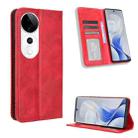 For vivo S19 Pro 5G / V40 5G Magnetic Buckle Retro Texture Leather Phone Case(Red) - 1