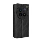 For vivo X100 Ultra 5G Magnetic Buckle Retro Texture Leather Phone Case(Black) - 3