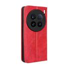 For vivo X100 Ultra 5G Magnetic Buckle Retro Texture Leather Phone Case(Red) - 3