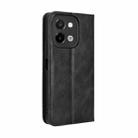 For vivo Y28 4G Magnetic Buckle Retro Texture Leather Phone Case(Black) - 3