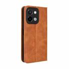 For vivo Y28 4G Magnetic Buckle Retro Texture Leather Phone Case(Brown) - 3