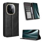 For vivo T3 Pro 5G / iQOO Z9S Pro 5G Magnetic Buckle Retro Texture Leather Phone Case(Black) - 1