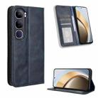 For vivo V40 Lite 4G / 5G IDN Magnetic Buckle Retro Texture Leather Phone Case(Blue) - 1