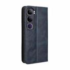 For vivo V40 Lite 4G / 5G IDN Magnetic Buckle Retro Texture Leather Phone Case(Blue) - 3