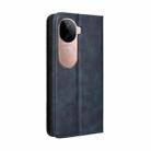 For vivo V40e 5G / iQOO Z9S 5G Magnetic Buckle Retro Texture Leather Phone Case(Blue) - 3