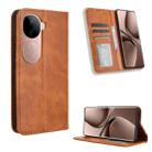 For vivo V40e 5G / iQOO Z9S 5G Magnetic Buckle Retro Texture Leather Phone Case(Brown) - 1