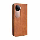 For vivo V40e 5G / iQOO Z9S 5G Magnetic Buckle Retro Texture Leather Phone Case(Brown) - 3