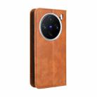 For vivo X200 5G Magnetic Buckle Retro Texture Leather Phone Case(Brown) - 3
