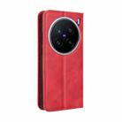 For vivo X200 Pro 5G Magnetic Buckle Retro Texture Leather Phone Case(Red) - 3