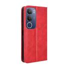 For vivo Y19s 4G Magnetic Buckle Retro Texture Leather Phone Case(Red) - 3