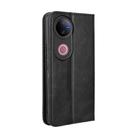 For vivo V50 5G Magnetic Buckle Retro Texture Leather Phone Case(Black) - 3
