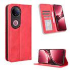 For vivo V50 5G Magnetic Buckle Retro Texture Leather Phone Case(Red) - 1