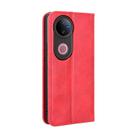 For vivo V50 5G Magnetic Buckle Retro Texture Leather Phone Case(Red) - 3