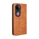 For vivo V50 5G Magnetic Buckle Retro Texture Leather Phone Case(Brown) - 3