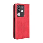 For vivo Y29 4G / T4x 5G Magnetic Buckle Retro Texture Leather Phone Case(Red) - 3