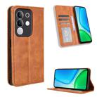 For vivo Y29 4G / T4x 5G Magnetic Buckle Retro Texture Leather Phone Case(Brown) - 1