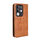 For vivo Y29 4G / T4x 5G Magnetic Buckle Retro Texture Leather Phone Case(Brown) - 3