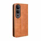 For vivo V50 Lite 5G / 4G Magnetic Buckle Retro Texture Leather Phone Case(Brown) - 3