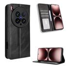 For vivo X200 Ultra 5G Magnetic Buckle Retro Texture Leather Phone Case(Black) - 1
