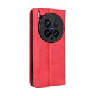 For vivo X200 Ultra 5G Magnetic Buckle Retro Texture Leather Phone Case(Red) - 3