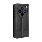 For vivo X200s 5G Magnetic Buckle Retro Texture Leather Phone Case(Black) - 3