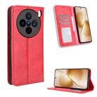 For vivo X200s 5G Magnetic Buckle Retro Texture Leather Phone Case(Red) - 1