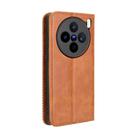 For vivo X200s 5G Magnetic Buckle Retro Texture Leather Phone Case(Brown) - 3