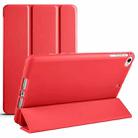 For iPad mini 5 / 4 / 3 / 2 / 1 3-folding TPU Horizontal Flip Leather Tablet Case with Holder(Red) - 1