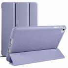 For iPad mini 5 / 4 / 3 / 2 / 1 3-folding TPU Horizontal Flip Leather Tablet Case with Holder(Lavender Grey) - 1