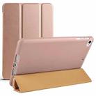 For iPad 9.7 2018 / 2017 / Air 2 / Air 3-folding TPU Horizontal Flip Leather Tablet Case with Holder(Gold) - 1