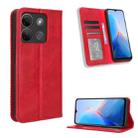 For Infinix Smart 7 HD X6516 Magnetic Buckle Retro Texture Leather Phone Case(Red) - 1