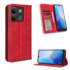 For Infinix Smart 7 Plus Magnetic Buckle Retro Texture Leather Phone Case(Red) - 1